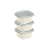 Dünya Dp-31272-999 ( Kare ) ( 3pcs = 1000ml ) Easy Keep Saklama Kabı ( Renkli Plastik & Şeffaf Kapak )