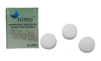 Nimo Nebulizatör Yedek Hava Filtresi 10lu