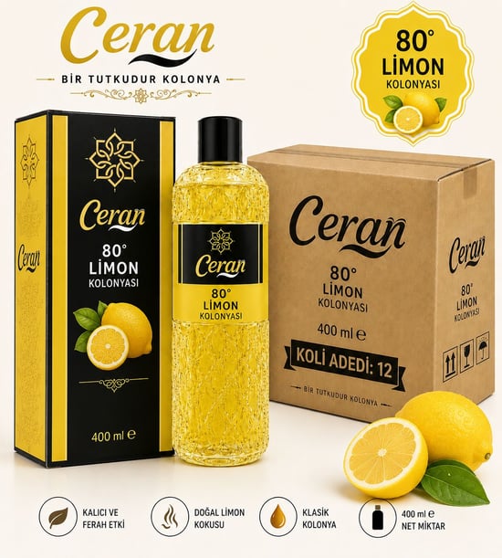 Ceran Kolonya Limon Kolonyası Kutulu 400 Ml