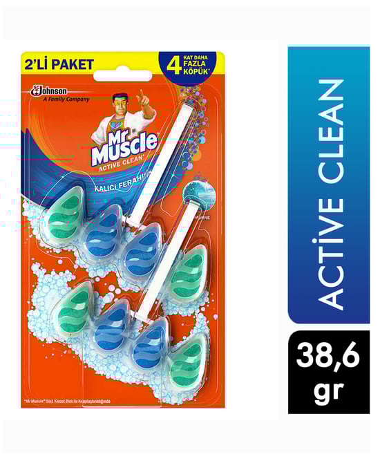 Mr.Muscle Klozet Bloğu 2 x 38,6 gr Active Clean Marine