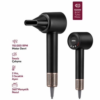 Sinbo Shd-1739 (gri) (bldc Turbo Motor) Saç Kurutma & Şekil Makinesi (1500w)(3-kdm.hız)(4-kdm.ısıayar=sıcak-ılık-hafif-soğuk)