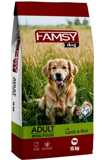 Famsy Kuzulu Yetişkin Köpek Maması 15 Kg