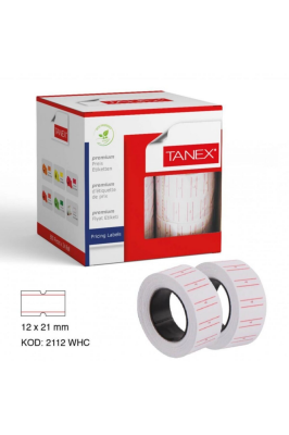 Tanex Beyaz Fiyat Etiketi 12x21mm