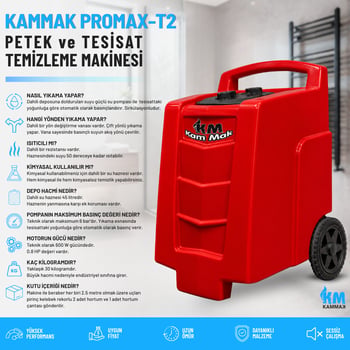 Kammak Promax T2 Çift Yönlü Isıtıcılı Pirinç Vanalı Petek Temizleme Makinesi
