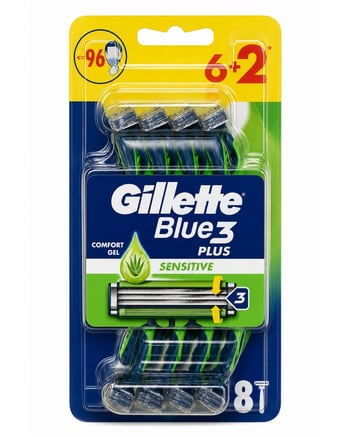 Gilette Blue3 Plus Tıraş Bıçağı Sensitive 6+2