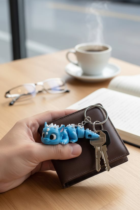 Dikenli Ejderha Figürlü Hareketli Anahtarlık