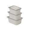 Dünya-30946-999 Mikro Line ( 3pcs = 600-1100-1800ml ) ( Dikdörtgen ) Plastik Saklama Kabı Set ( Mikrodalga Kullanılabilir )