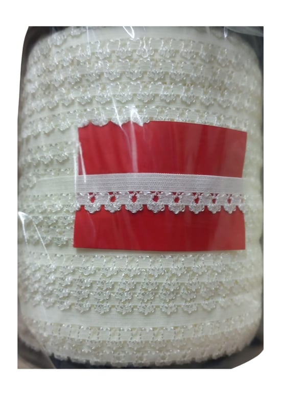 Çamaşır Lastiği Dantelli 1 Cm 1 Metre Kırık Beyaz