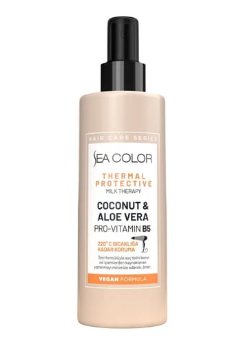 Sea Color Termal Koruyucu Saç Bakım Sütü Coconut & Aloe Vera Vegan Formül 200 Ml