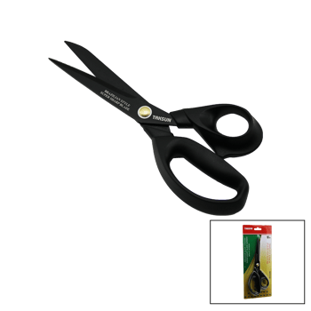 Taksun Gl-606 ( 9"1/4 ) ( Brezilya Stili ) Terzi Makası ( Siyah & Yapışmaz ) ( Ergonomik Sap )