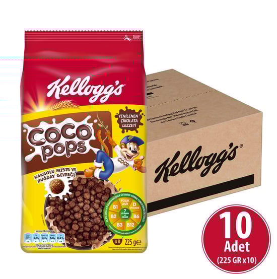 Kellogg's Coco Pops Topları 225 Gr X 10 Adet, Lif, Demir ve 7 Vit