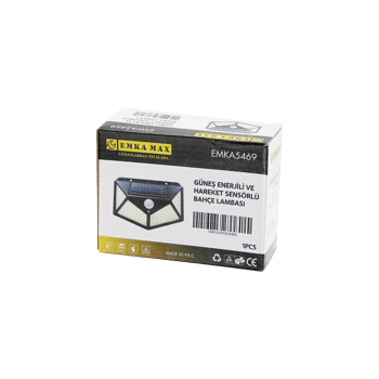 İnura Global Emka Max-5469 ( 4 Açılı ) ( Solar & Hareket Sensörlü ) Aplik Duvar Lambası ( Dış Mekan ) ( 9.5 X 13.5cm )