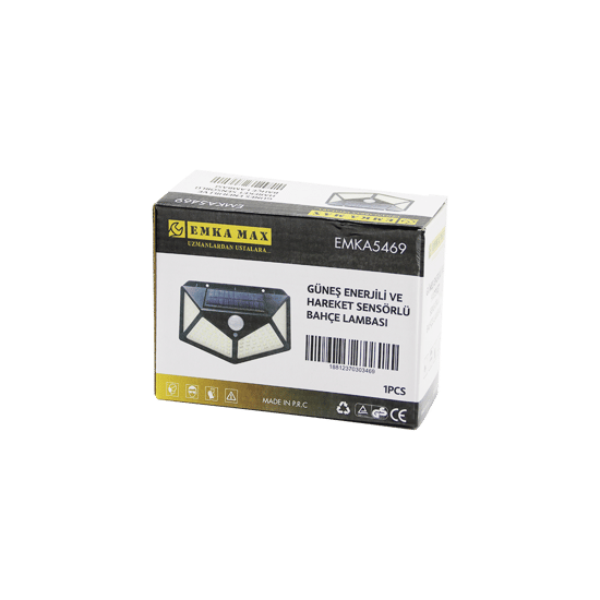 İnura Global Emka Max-5469 ( 4 Açılı ) ( Solar & Hareket Sensörlü ) Aplik Duvar Lambası ( Dış Mekan ) ( 9.5 X 13.5cm )