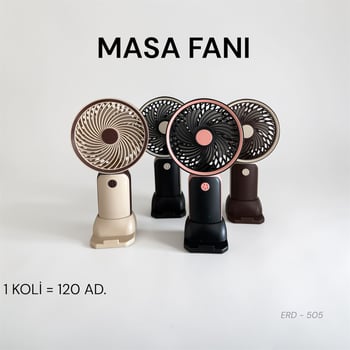 Masa ve El Fanı Telefon Tutuculu Şarjlı
