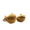 İ22-325 ( 3pcs ) (yuvarlak) (metal İskele ) Pls.hasır Organizer Sepet ( Kapaklı )