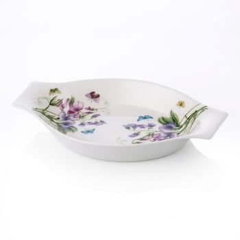 Noble Life Bahar Desenli Porselen Oval Servis Tabağı 21 Cm