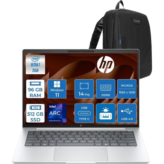 Hp Elitebook 8g1ı Intel Ultra7 255h 96gb Ddr5 512gb Ssd Intel® Arc™ 140t Gpu Wuxga (1920x1200) Ips 3