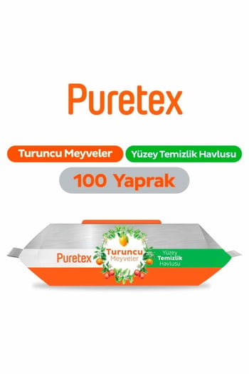 Puretex Puretex Yüzey Temizlik Havlusu Turuncu Meyveler 100 Yaprak