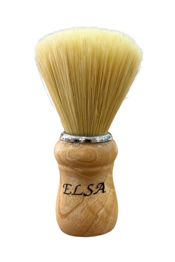 Elsa Premium Küçük Boy Sakal Fırçası Açık Renk Ahşap Sap