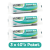 Florex Standart Mini Boy Çöp Torbası 44x45 Cm 40'lı Rulo Beyaz 3 Rulo (120 Adet)
