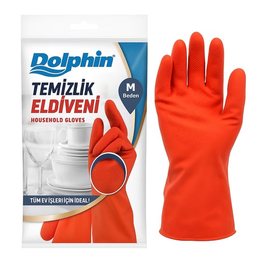 Dolphin Temizlik Eldiveni Kırmızı M Beden 1 Çift