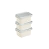 Dünya Dp-31261-999 ( D.dörtgen ) ( 3pcs = 500ml ) Easy Keep Saklama Kabı ( Renkli Plastik & Şeffaf Kapak )
