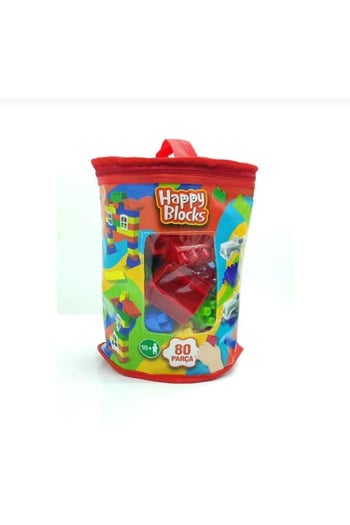 Nasyonel- 80 Parça Renkli Büyük Blok Seti – Taşıma Çantalı