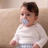 Wee Baby Pure Doğal Yumuşak Kauçuk Uçlu Yuvarlak Emzik 6-18 Ay Mavi