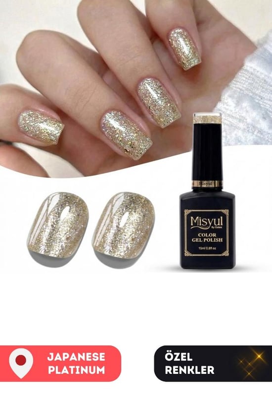 Misyul Uv Led Kalıcı Oje Nail Art 15 Ml Japanese Platinum J01