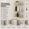 K13-016 ( 3 Katlı & Dikdörtgen ) ( Krom ) ( Metal ) Banyo Köşelik & Duşkabin Raf & Şampuanlık