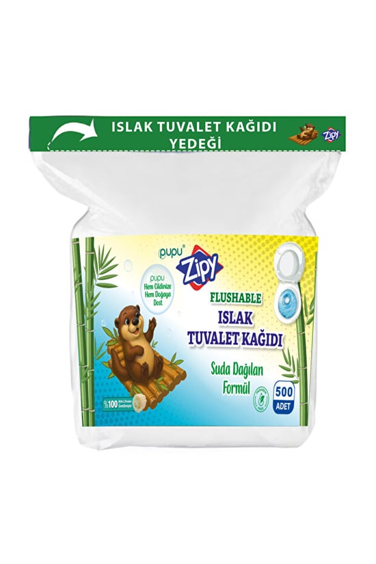 500 Adetli Yedek Islak Tuvalet Kağıdı Doypak Ambalaj Suda Dağılan