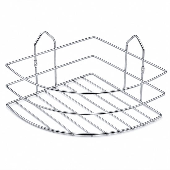 K13-096 ( Tek Katlı & Üçgen ) ( Krom ) ( Metal ) Banyo Köşelik & Duşkabin Raf