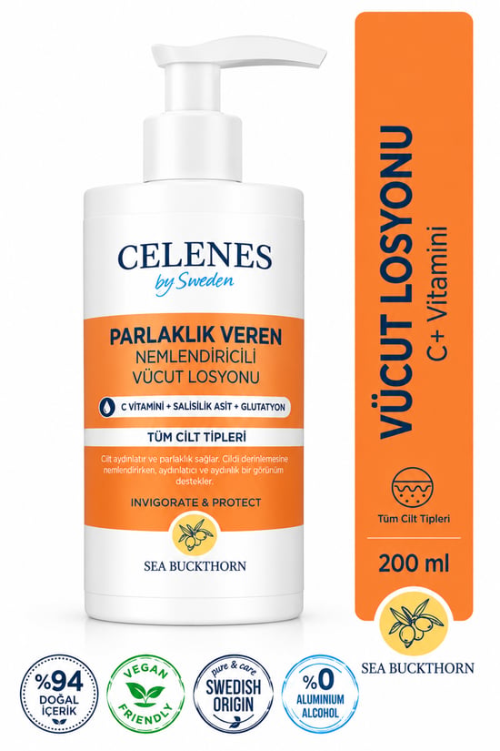 Aydınlatıcı ve Cilt Tonu Eşitleyici Sea Buckthorn Vücut Losyonu Tüm Cilt Tipleri 200 Ml