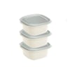 Dünya Dp-31273-999 ( Kare ) ( 3pcs = 2200ml ) Easy Keep Saklama Kabı ( Renkli Plastik & Şeffaf Kapak )