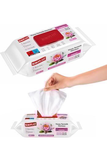 Koroplast Yüzey Temizlik Havlu ve Mendil 100'lü Lotus Kokulu Sirke Karbonatlı Cam Ayna