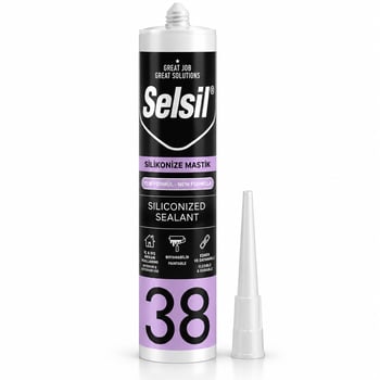 Selsil-38 Kod-3041 ( Siyah ) ( Mastik ) Silikonize Akrilik ( Yeni Formül ) ( 500gr )