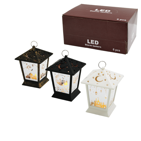 Led Storm Lantern Sdr-lm-006 ( Kare Kubbe ) ( Pilli ) Ramazan Led Işık ( Mix Renkli & Plastik )