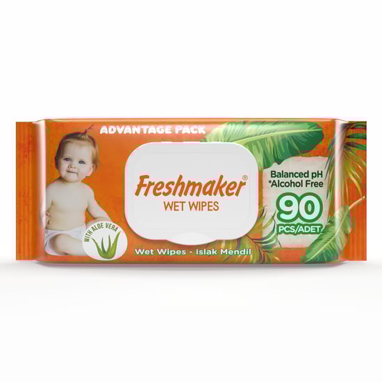 Freshmaker Kapaklı Bebek İslak Mendili Turuncu 90'lı