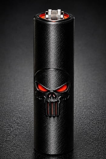 Taktik Kafatası Figürlü Çakmak Kılıfı Clipper