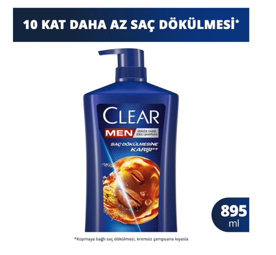 Clear Men Kepeğe ve Saç Dökülmesine Karşı Etkili Ekstra Büyük Boy Şampuan 895 Ml