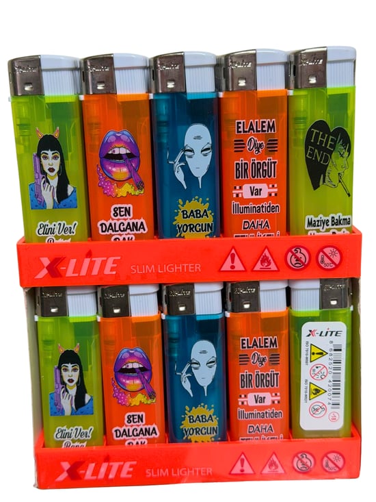 X-lite Baskılı Resimli Figürlü Çakmak *50 Pcs