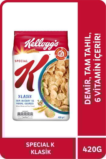 Kellogg's Special K Klasik Kahvaltılık Tam Buğday ve Pirinç Gevreği 420 Gr,tam Tahıllı,lif Kaynağı