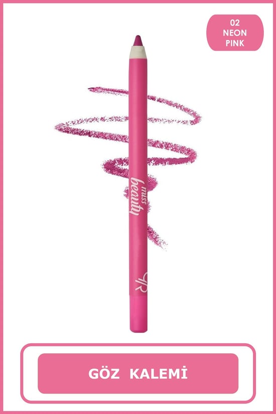 Miss Beauty Colorpop Eyepencil 02 Neon Pink Pamuk Yağı İçerikli Göz Kalemi 1,6 G
