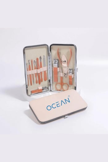 Ocean 12 Parça Premium Çantalı Metal Manikür Seti Asu-177c