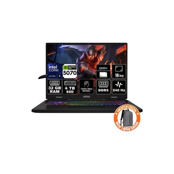 Msı Msı Crosshaır 16 Hx Aı Intel Core Ultra 9 275hx 32gb 4tb Ssd Rtx5070 8gb Freedos 16" Qhd+ 240hz