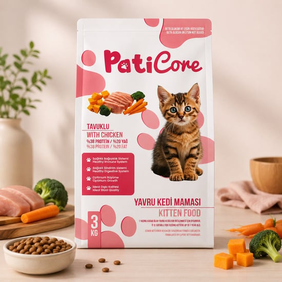 Paticore Super Premıum Yavru Kedi Kuru Maması Tavuklu 3 Kg