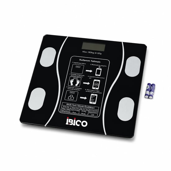 İ11-023 ( Bluetooth & Vücut Analizli ) ( Cam ) Dijital Banyo Baskül Terazi Tartı ( 180kg/50g ) ( Yağ & Su & Kas Oran & Bmi )