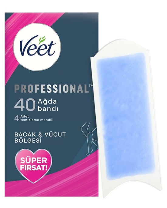 Veet Profesyonel Sir Ağda Bandı Hassas Cilt Bacak ve Bikini Bölgesi 40'lı