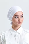 Hürrem Bone Beyaz Arkadan Bağlamalı Tesettür Bone Penye Düz Bone 1011_42
