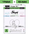 Sleepy Natural Double Soft 6 Numara X Large 62'li Bebek Bezi